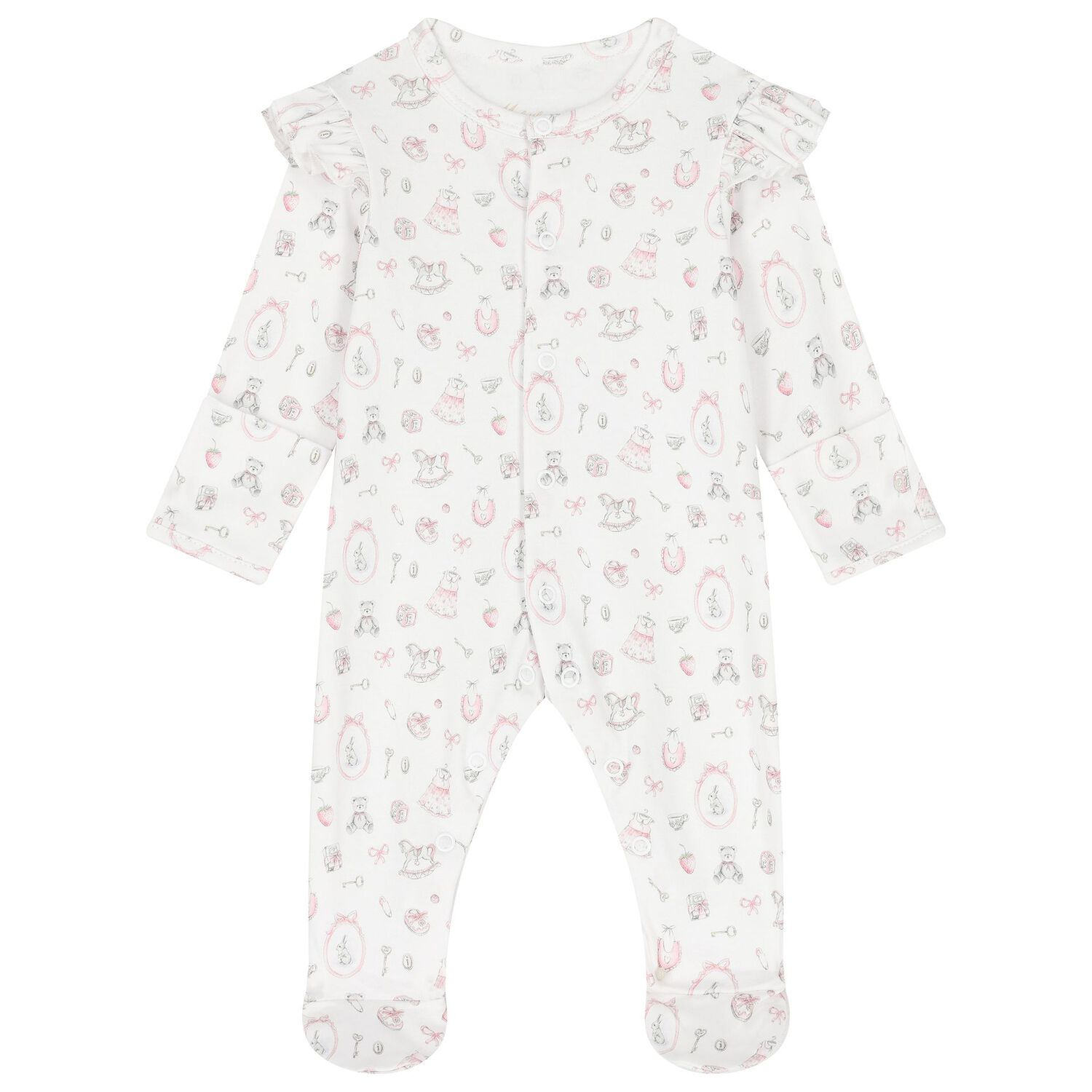 Baby Girls White Babygrow Gift Set (3 Piece), 1, hi-res image number null