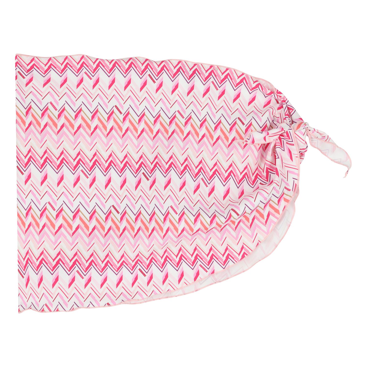Girls Multi-Coloured Zigzag Beach Skirt, 1, hi-res