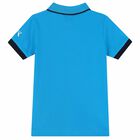 Boys Blue Logo Polo Shirt, 1, hi-res