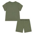 Younger Green Teddy Bear Shorts Set, 1, hi-res