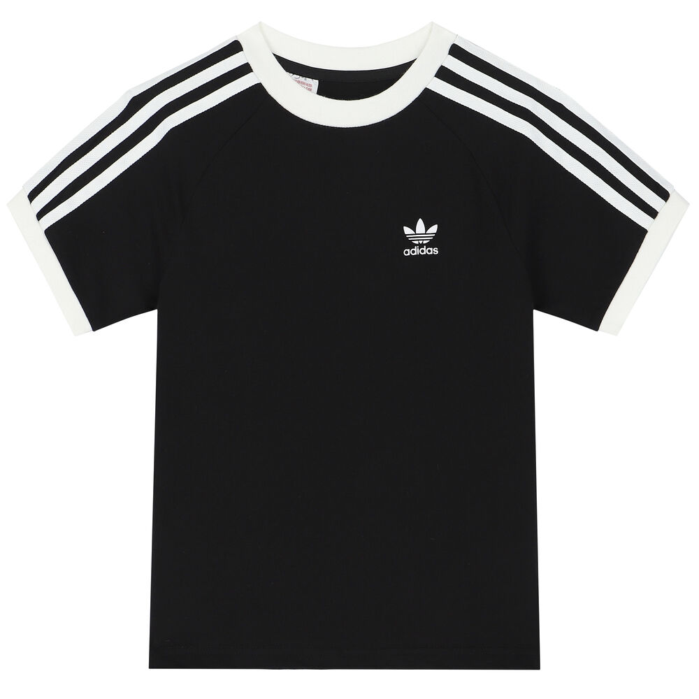adidas white shirt black stripes