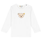 Baby Boys White Teddy Long Sleeve Top, 1, hi-res