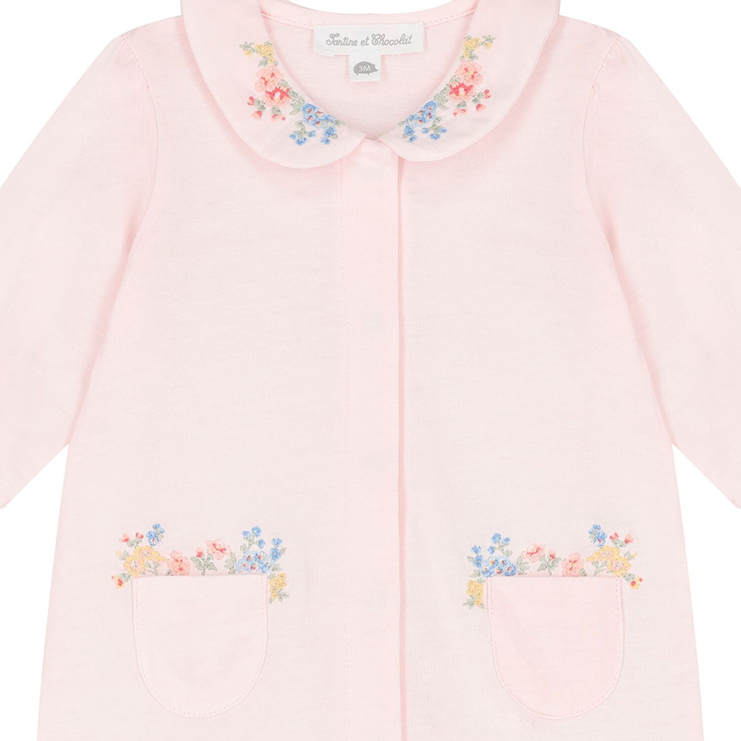 Baby Girls Pink Floral Babygrow, 1, hi-res