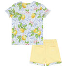 Baby Girls Yellow Lemon Shorts Set, 1, hi-res