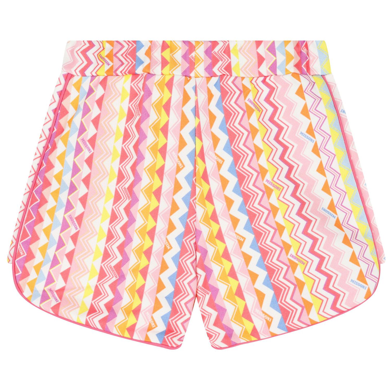 Girls White Zigzag Shorts, 1, hi-res image number null