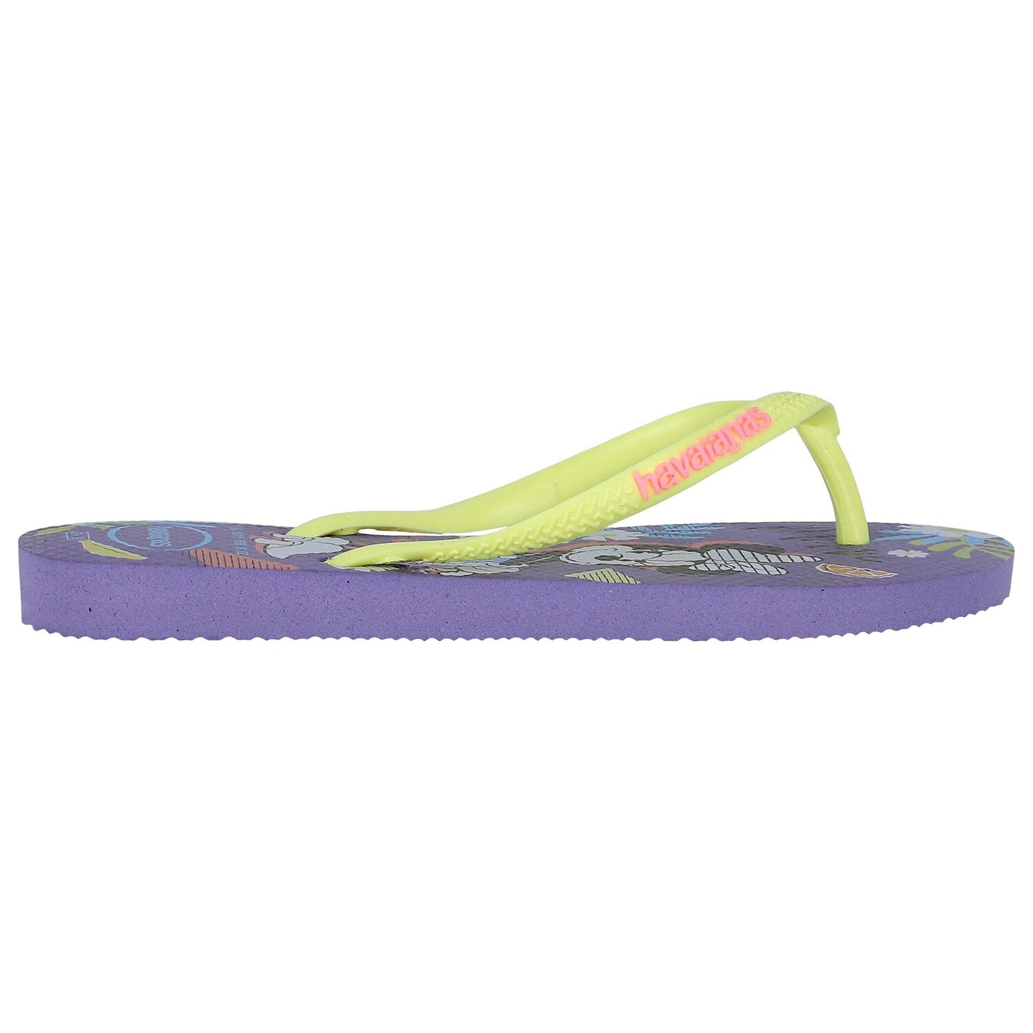 Girls Purple Disney Logo Flip Flops, 1, hi-res image number null