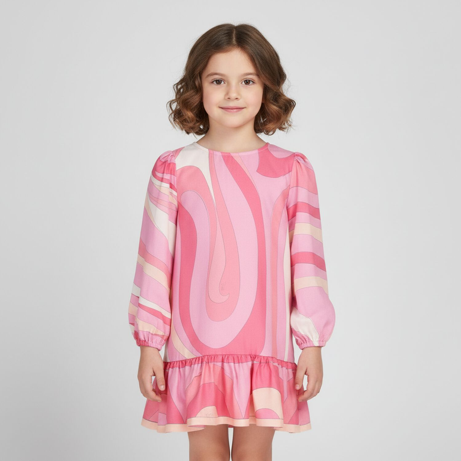 Girls Pink & Ivory Iride Dress, 1, hi-res