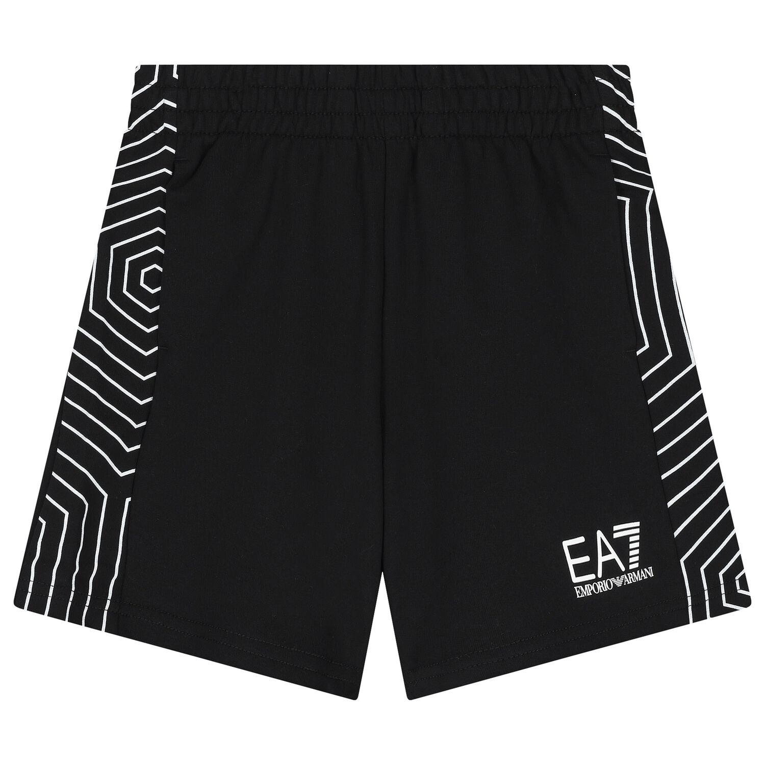 Boys Black Logo Shorts, 1, hi-res