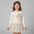 Girls Beige Tulle Skirt, 3, hi-res