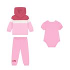 Baby Girls Pink Logo Tracksuit Set, 1, hi-res