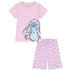 Girls Pink Disney Stitch Shorts Set, 1, hi-res