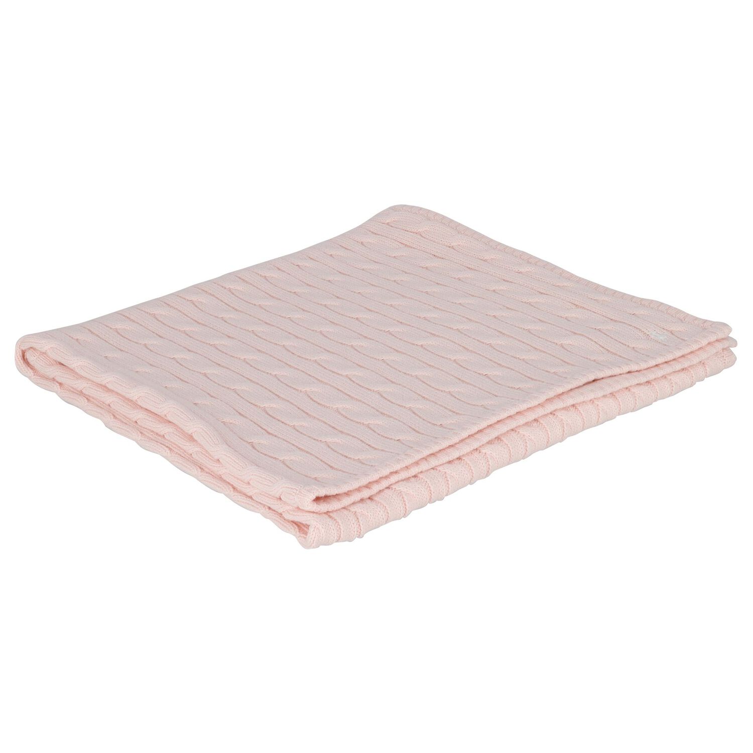 Baby Girls Pink Logo Knitted Blanket, 1, hi-res