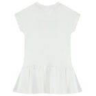 Girls White Logo Dress, 1, hi-res