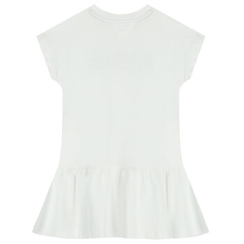 Girls White Logo Dress