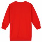 Girls Red Logo Sweatshirt Dress, 3, hi-res