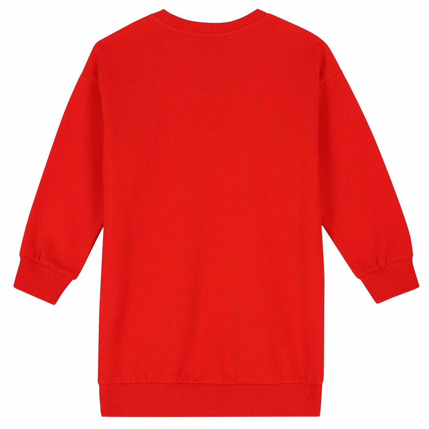 Girls Red Logo Sweatshirt Dress, 3, hi-res image number null
