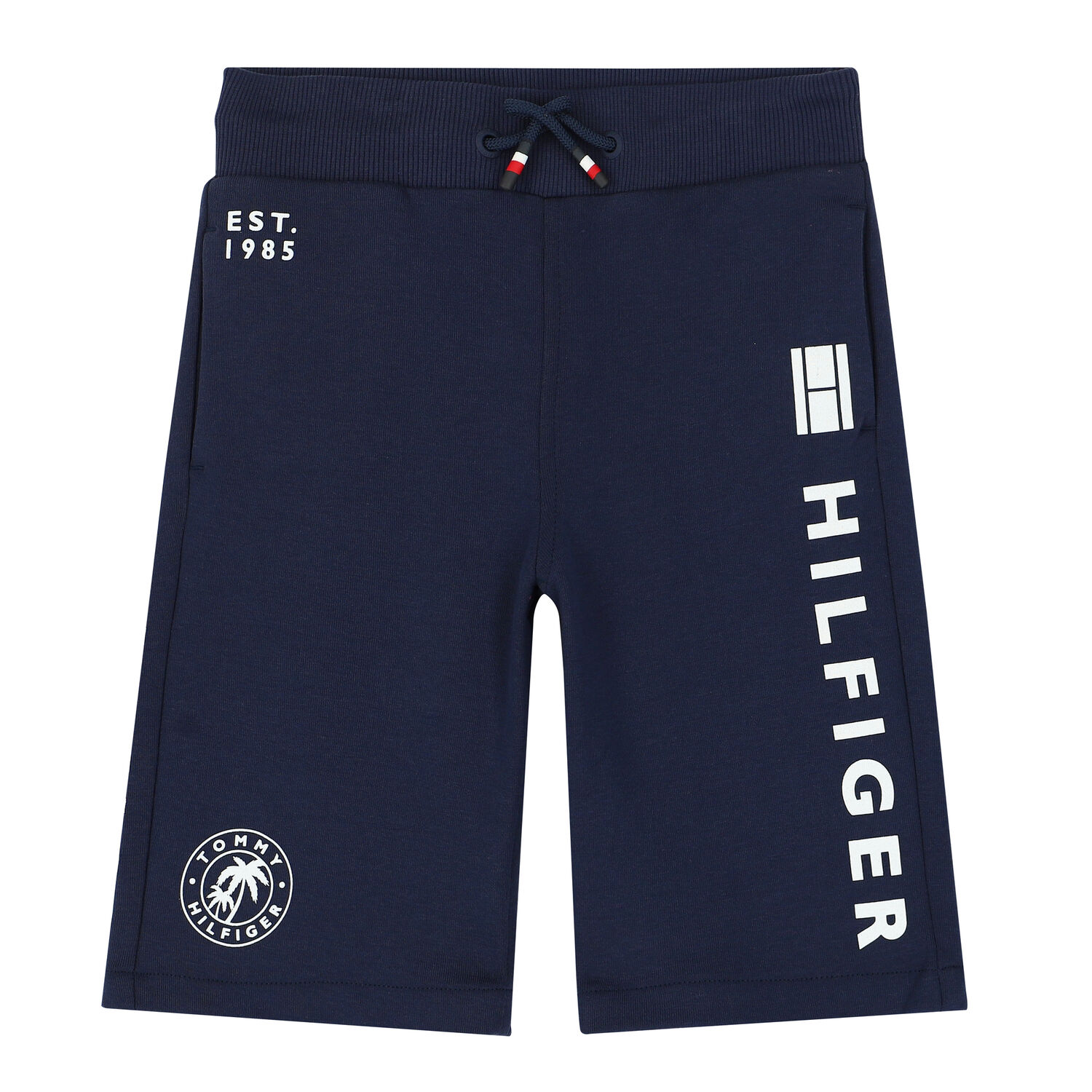 Boys Navy Logo Shorts, 1, hi-res