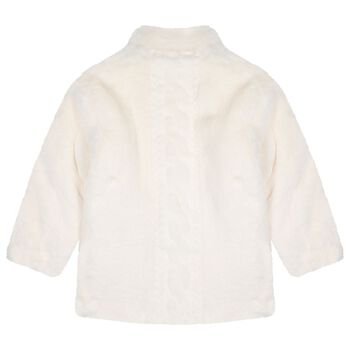 Girls Ivory Fur Coat