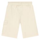 Younger Boys Beige Logo Shorts , 2, hi-res