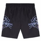 Boys Black Printed Swim Shorts, 1, hi-res