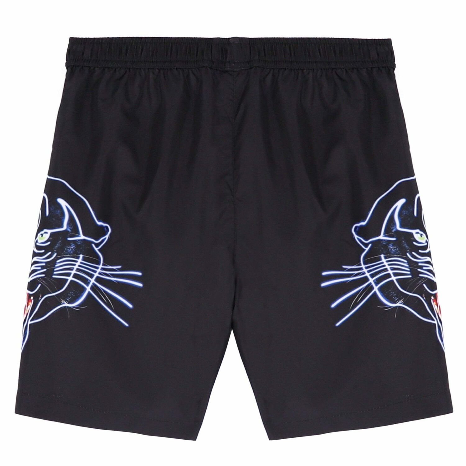 Boys Black Printed Swim Shorts, 1, hi-res image number null