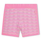 Girls Pink & Purple Crochet Knit Shorts, 1, hi-res