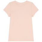 Girls Pink Diamante Logo T-Shirt, 7, hi-res