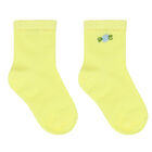 Girls White & Yellow Socks ( 2-Pack ), 1, hi-res