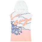 Girls Pink & White Logo Dress, 1, hi-res