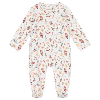 White Festive Babygrow