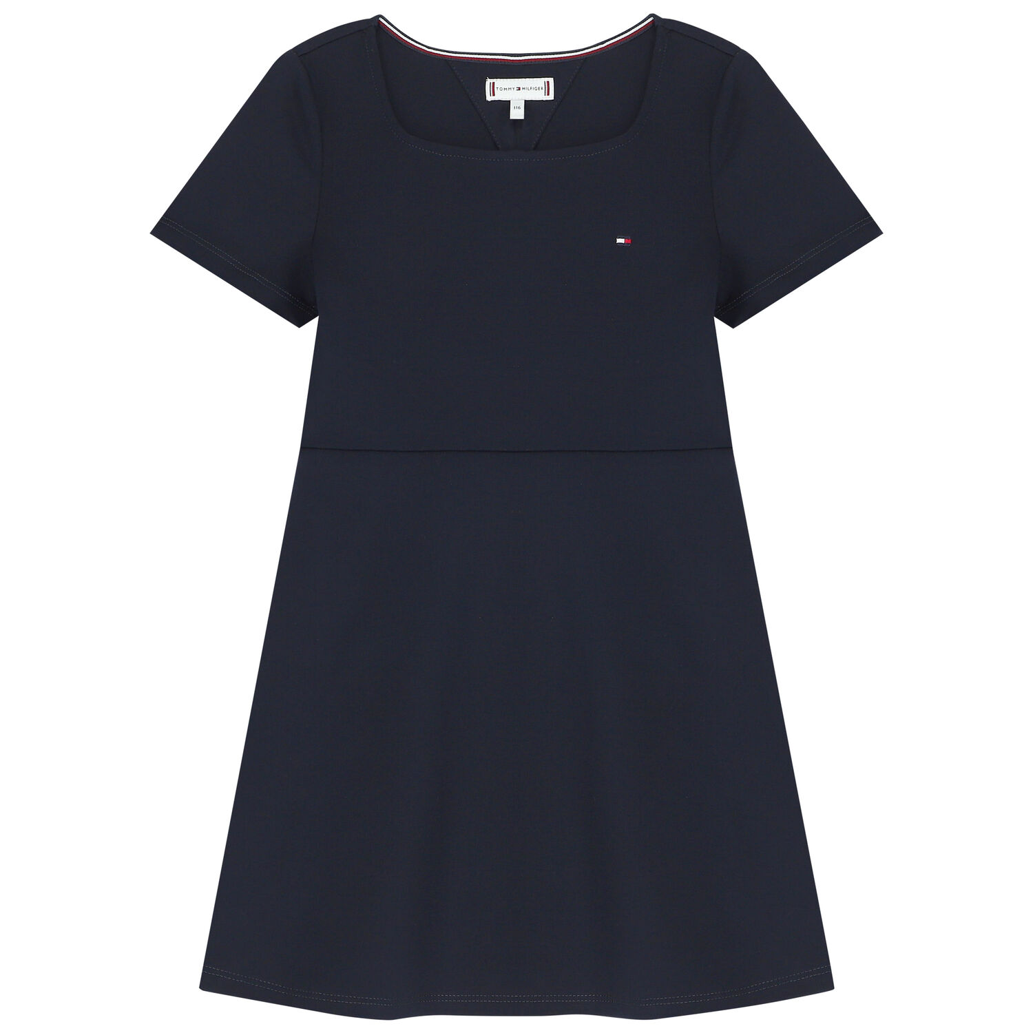 Girls Navy Blue Logo Dress, 1, hi-res