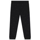 Girls Black Embellished Logo Joggers, 1, hi-res