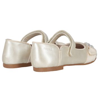 Girls Gold Embellished Shoes