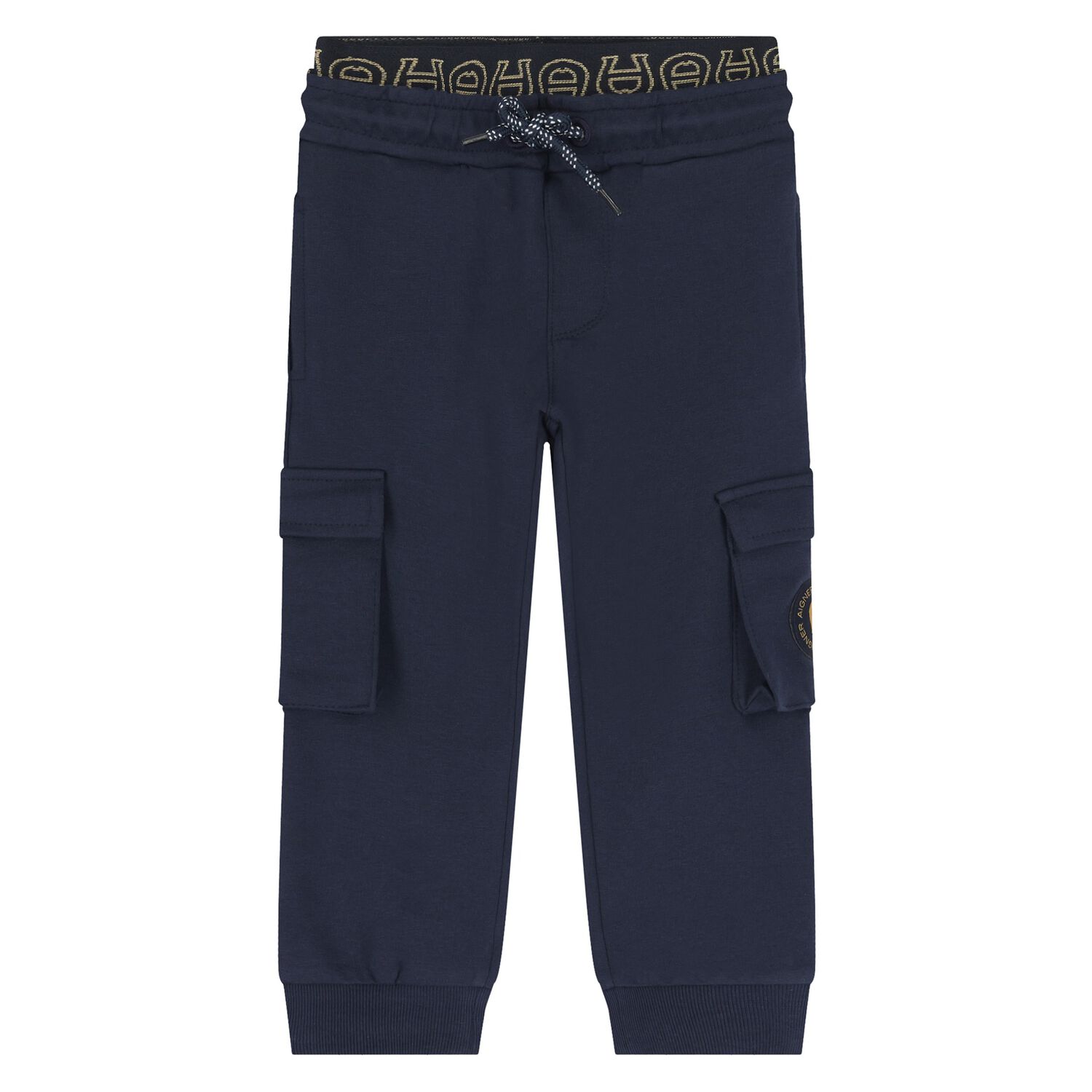 Younger Boys Navy Blue Logo Joggers, 2, hi-res