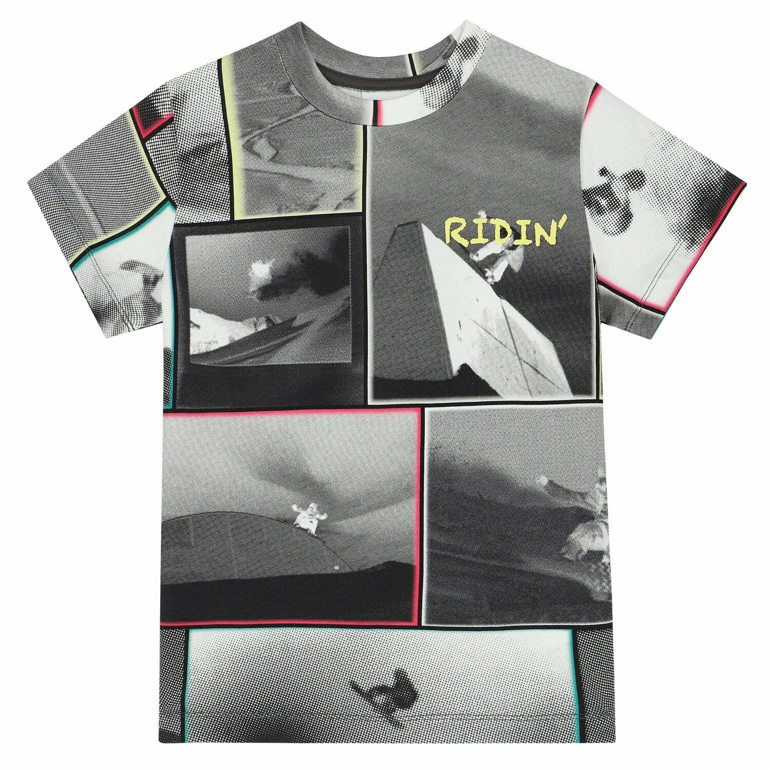Boys Grey Snowboarder T-Shirt, 1, hi-res image number null