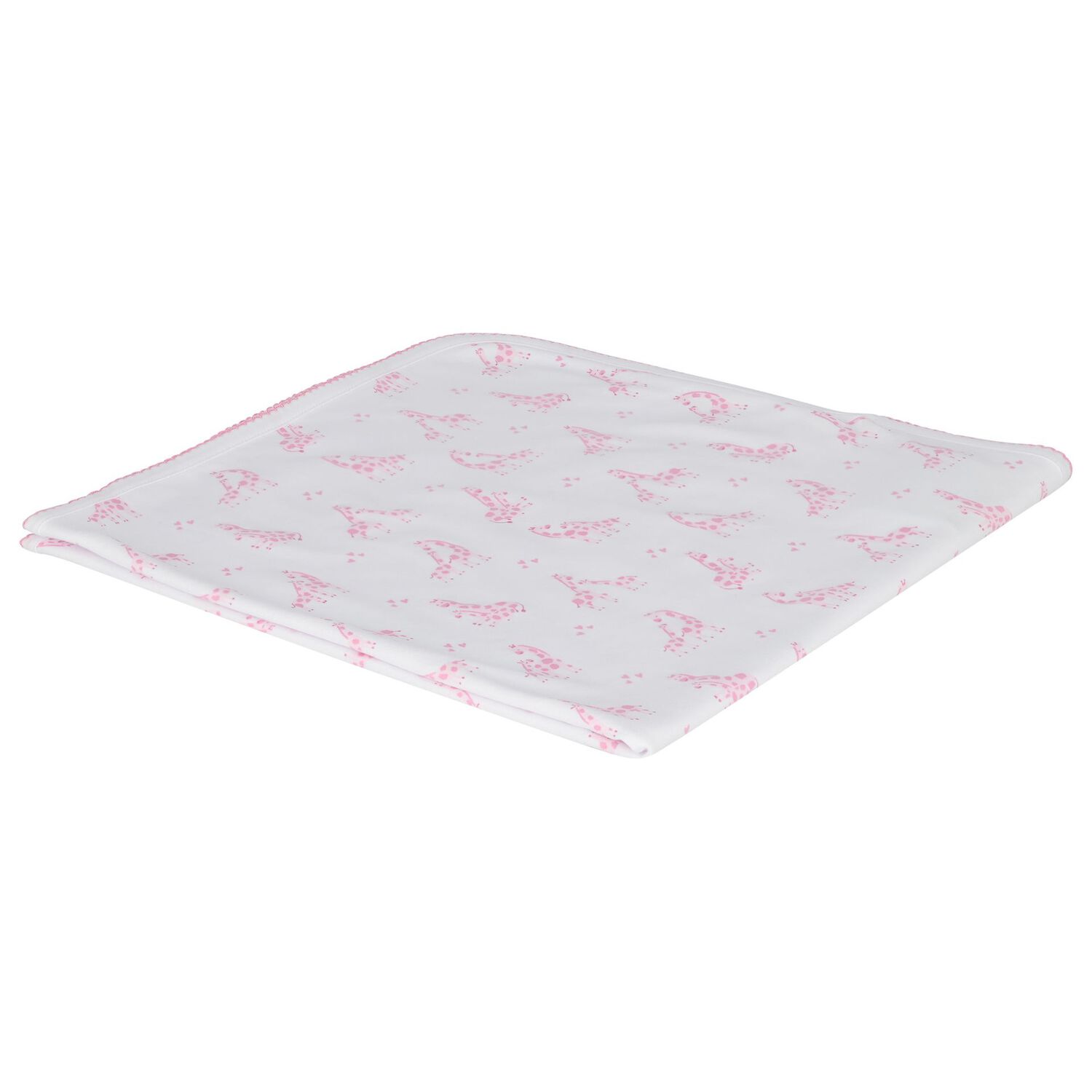 Baby Girls White & Pink Giraffe Blanket, 1, hi-res image number null