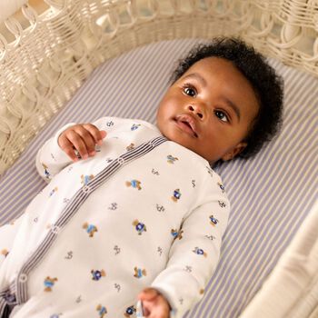 Baby Boys White Polo Bear Babygrow