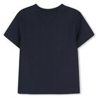 Younger Boys Navy Blue Logo T-Shirt, 3, hi-res