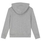 Boys Grey Logo Zip Up Top, 1, hi-res