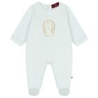 Baby Boys Blue & Gold Logo Babygrow, 2, hi-res