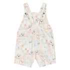 Younger Boys Ivory Cotton Dungaree, 1, hi-res