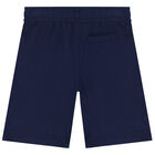 Boys Navy Blue Logo Shorts, 2, hi-res