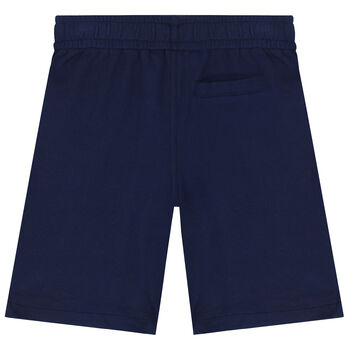 Boys Navy Blue Logo Shorts