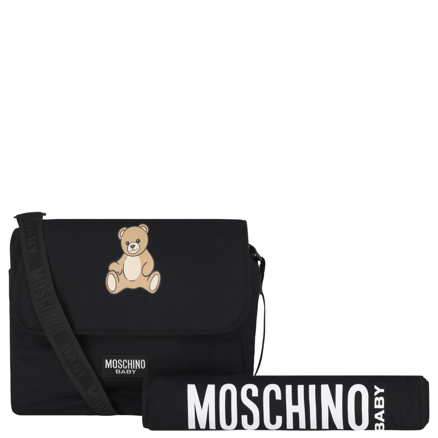 Black Teddy Bear Baby Changing Bag ( 48cm ), 1, hi-res