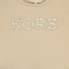 Girls Beige Logo T-Shirt, 1, hi-res
