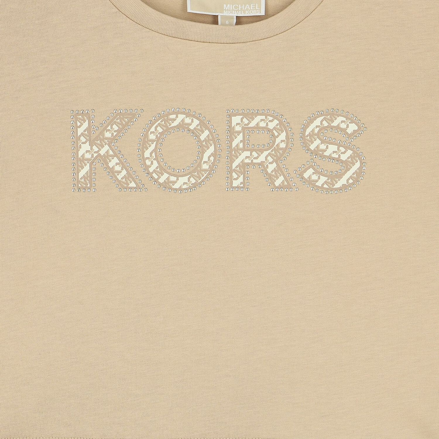 Girls Beige Logo T-Shirt, 1, hi-res