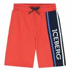 Boys Red Logo Shorts, 1, hi-res