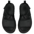 Black Chunky Logo Sandals , 1, hi-res