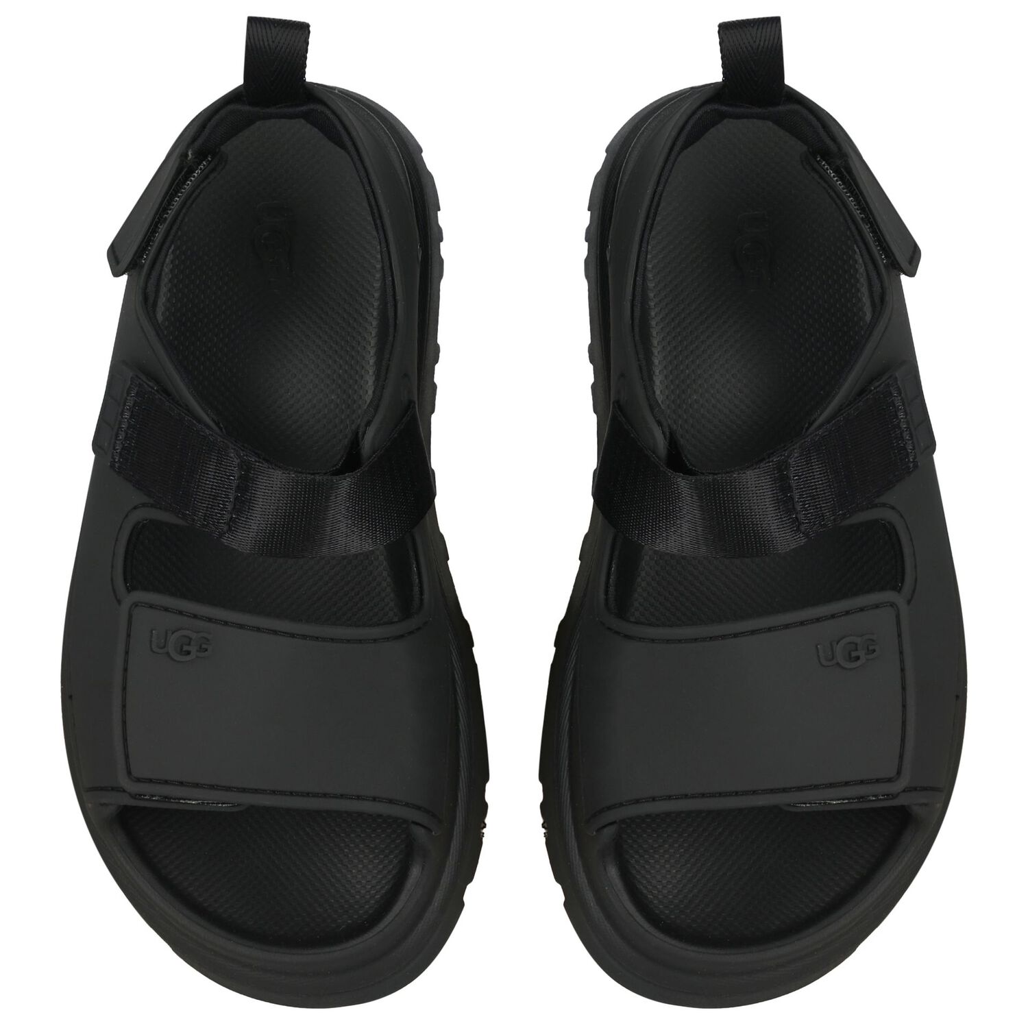 Black Chunky Logo Sandals , 1, hi-res