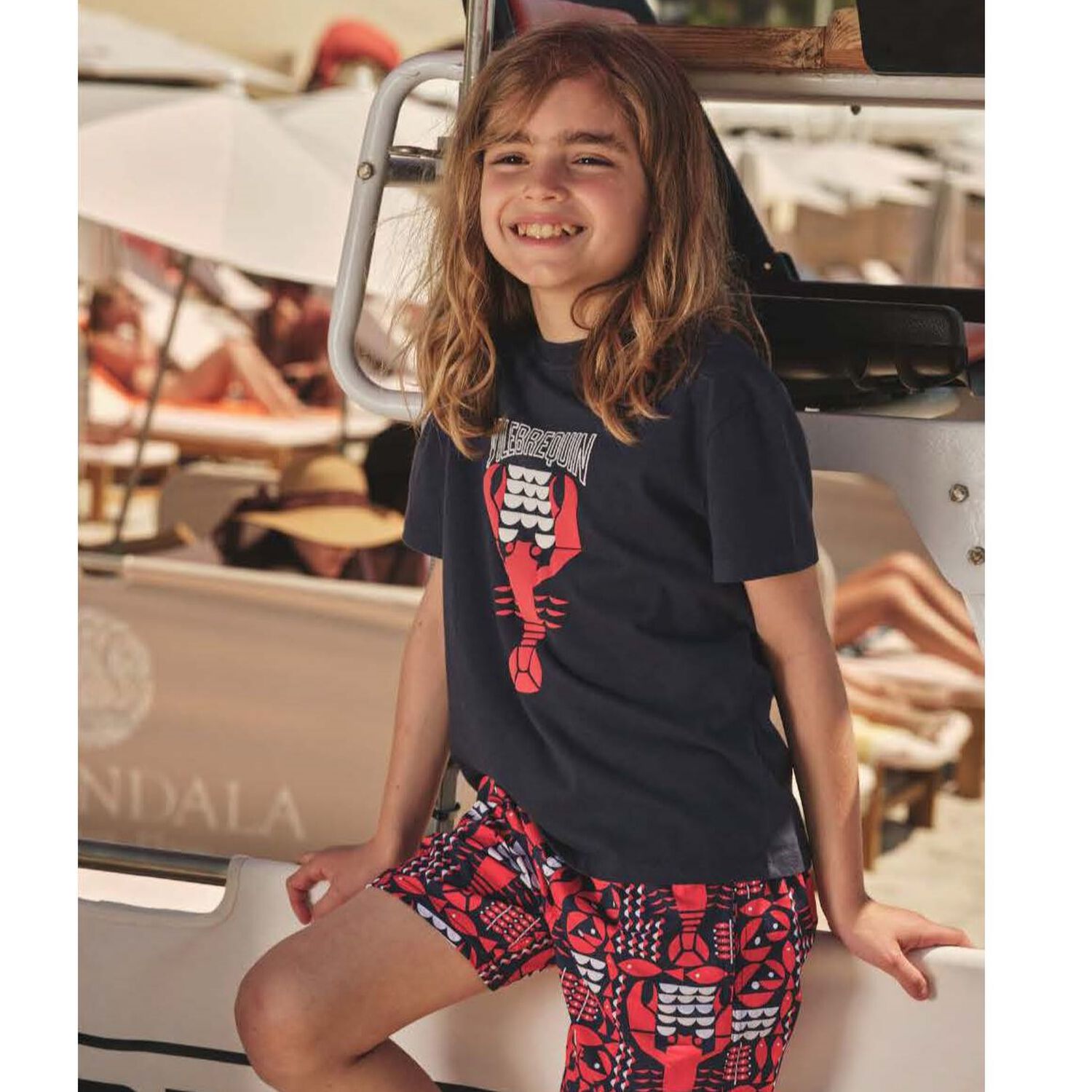 Navy Blue Boys Logo Lobster T-Shirt, 1, hi-res